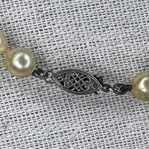 Vintage Pearl Necklace Retro Glam Pinup Wedding Ivory Cream - Picture 9 of 10